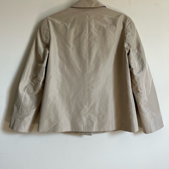 VTG Michael Kors Tan Italian Made Lined Silk Boxy Blazer/Jacket Womens Size 6 - Picture 3 of 13